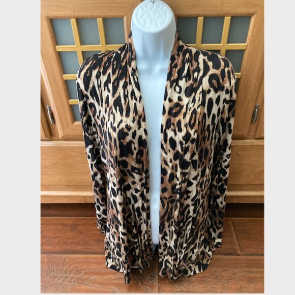 G Collection Leopard Cardigan Jacket Large - Picture 1 of 5